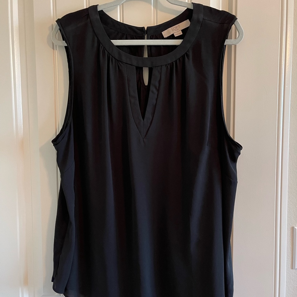 Loft Black Keyhole Blouse